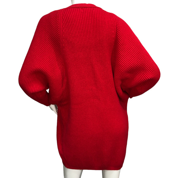 Lovers + Friends Sz XS Sweaters Lovers and Friends Red Ribbed Cardigan Oversized - Picture 8 of 15